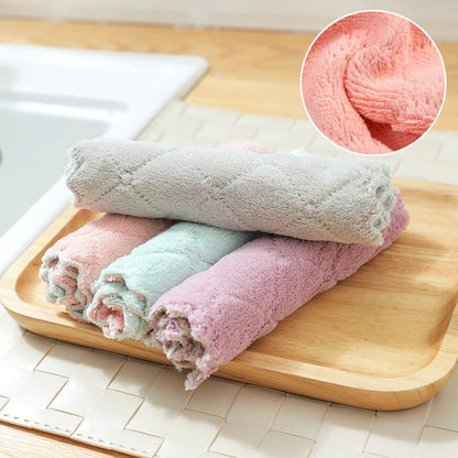 10PC Kitchen Accessories Super Absorbent Microfiber Dish Cloth Tableware Household Cleaning Towel Kitchen Tools Gadget ALI253 - Flameira