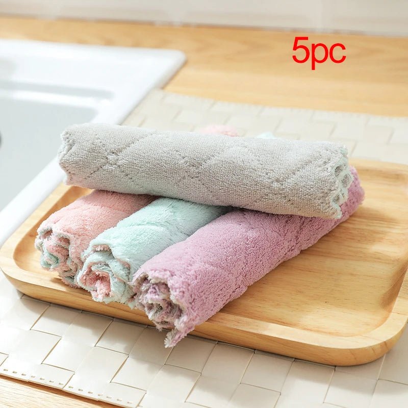 10PC Kitchen Accessories Super Absorbent Microfiber Dish Cloth Tableware Household Cleaning Towel Kitchen Tools Gadget ALI253 - Flameira