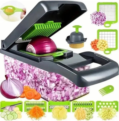 14 - in - 1 Multifunctional Vegetable Chopper & Slicer - Food Grate, Dicer, Cutter for Kitchen - Flameira