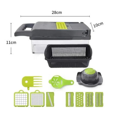 14 - in - 1 Multifunctional Vegetable Chopper & Slicer - Food Grate, Dicer, Cutter for Kitchen - Flameira