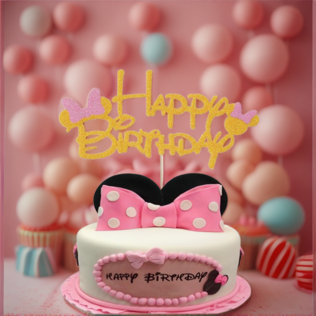 Disney Minnie Mouse Cake Topper | Party Cake Decorations for Kids' Birthday & Baby Shower