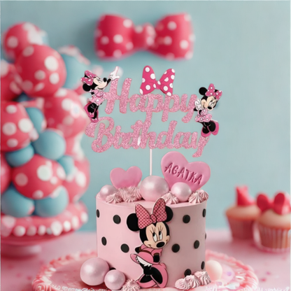 Disney Minnie Mouse Cake Topper | Party Cake Decorations for Kids' Birthday & Baby Shower