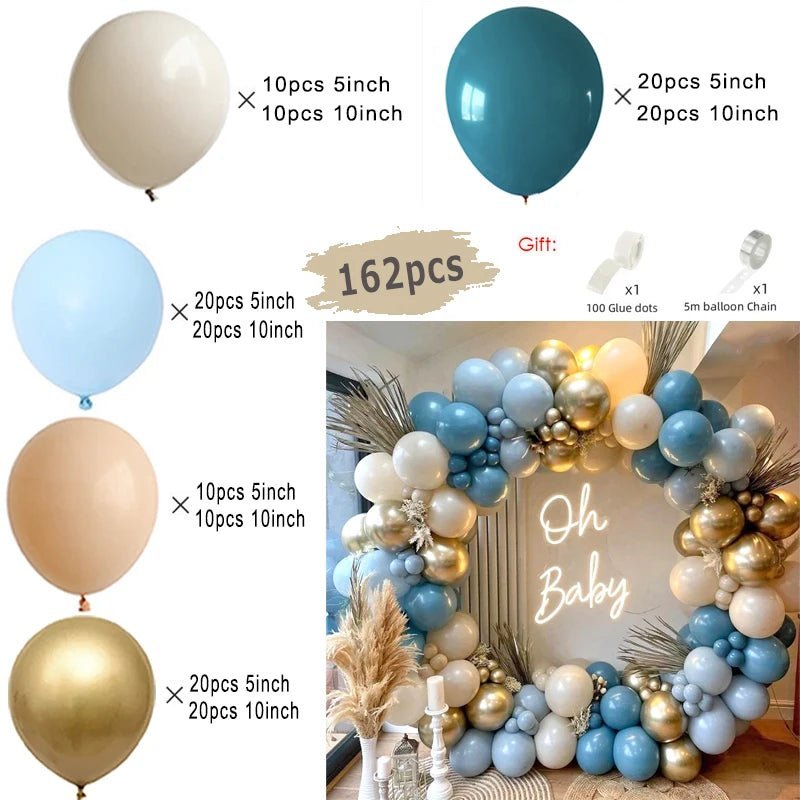 Blue Burgundy Gold Balloon Garland Arch Kit - Perfect Party Decoration for Birthdays, Baby Showers & Weddings - Flameira