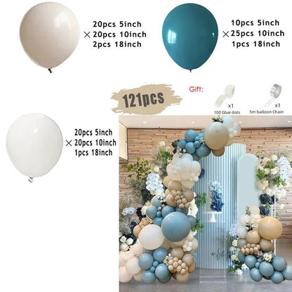 Blue Burgundy Gold Balloon Garland Arch Kit - Perfect Party Decoration for Birthdays, Baby Showers & Weddings - Flameira