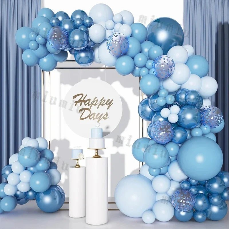 Blue Burgundy Gold Balloon Garland Arch Kit - Perfect Party Decoration for Birthdays, Baby Showers & Weddings - Flameira