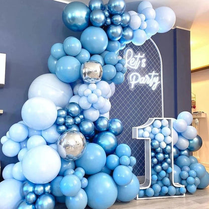 Blue Burgundy Gold Balloon Garland Arch Kit - Perfect Party Decoration for Birthdays, Baby Showers & Weddings - Flameira