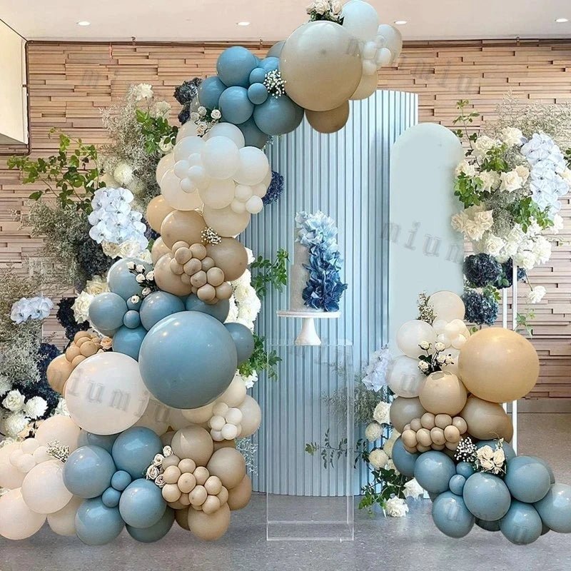 Blue Burgundy Gold Balloon Garland Arch Kit - Perfect Party Decoration for Birthdays, Baby Showers & Weddings - Flameira