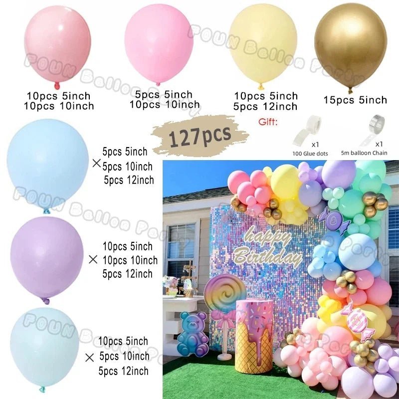 Blue Burgundy Gold Balloon Garland Arch Kit - Perfect Party Decoration for Birthdays, Baby Showers & Weddings - Flameira