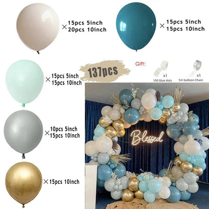 Blue Burgundy Gold Balloon Garland Arch Kit - Perfect Party Decoration for Birthdays, Baby Showers & Weddings - Flameira