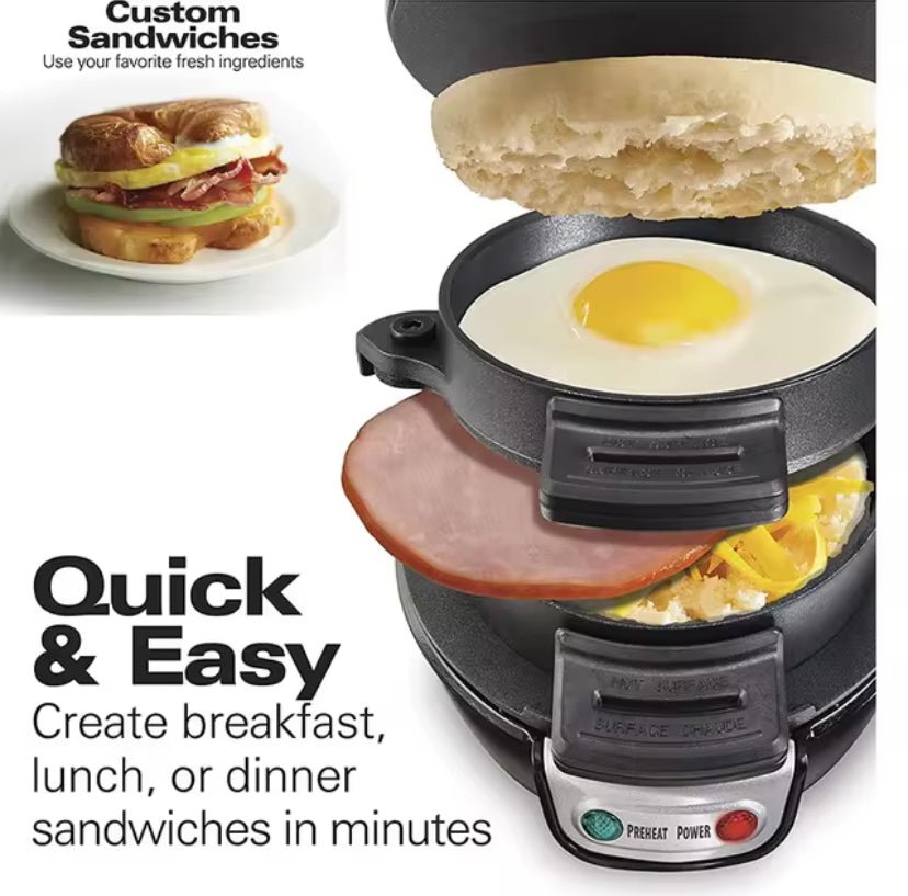 All-in-One Breakfast Machine: Hamburg Sandwich Maker with Egg Cooker & Bread Toaster - Flameira