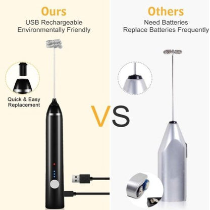 Electric Milk Frother – Portable & USB Rechargeable - Flameira