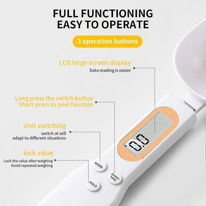 Electronic Kitchen Scale 500g 0.1g LCD Digital Spoon Scale for Food, Flour, Milk, Coffee - Mini Measuring Tool - Flameira