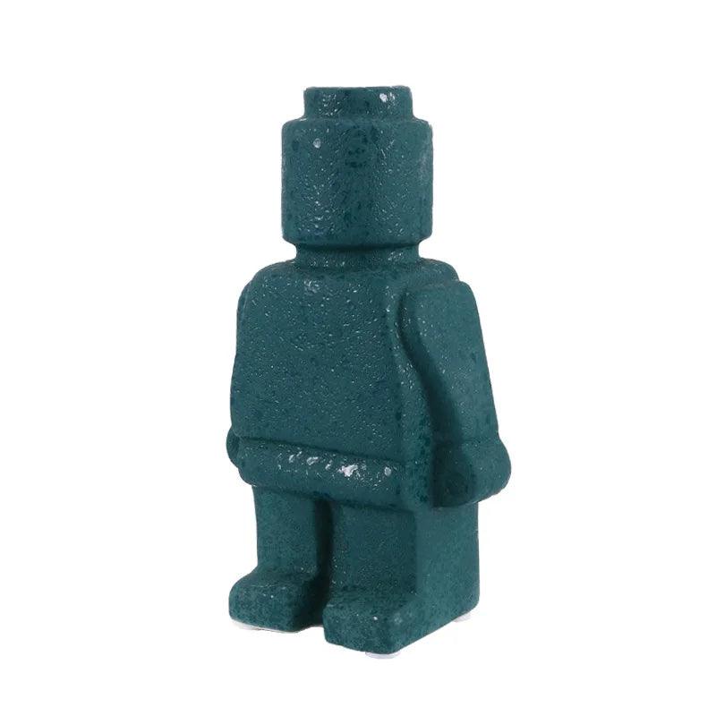 European Resin Block Man Vase – Modern Home Decoration for Living Room - Flameira