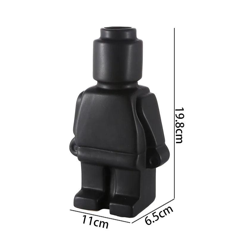 European Resin Block Man Vase – Modern Home Decoration for Living Room - Flameira