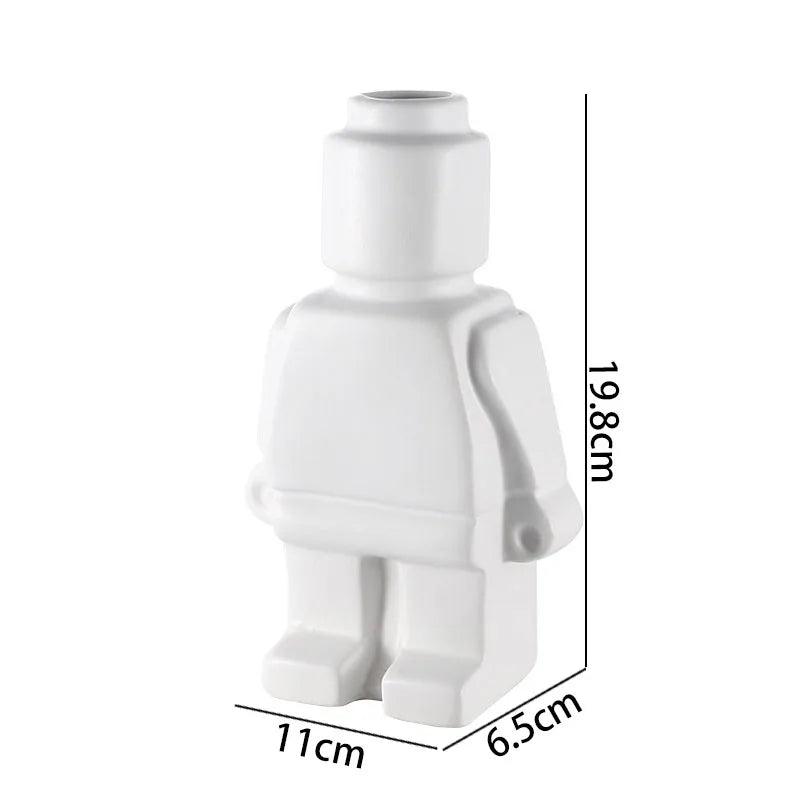 European Resin Block Man Vase – Modern Home Decoration for Living Room - Flameira