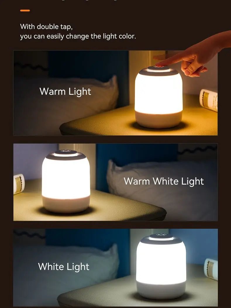 LED Night Light Touch Lamp – Portable Bedside & Table Lamp with Touch Sensor for Bedroom, Desk, Kids Gifts - Flameira