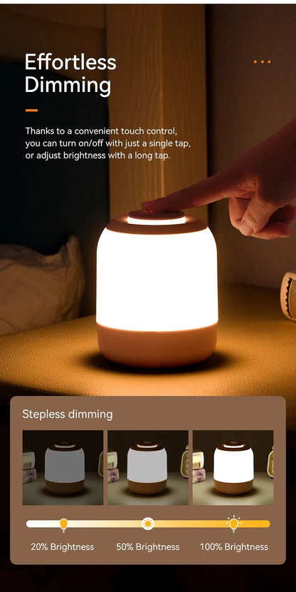 LED Night Light Touch Lamp – Portable Bedside & Table Lamp with Touch Sensor for Bedroom, Desk, Kids Gifts - Flameira