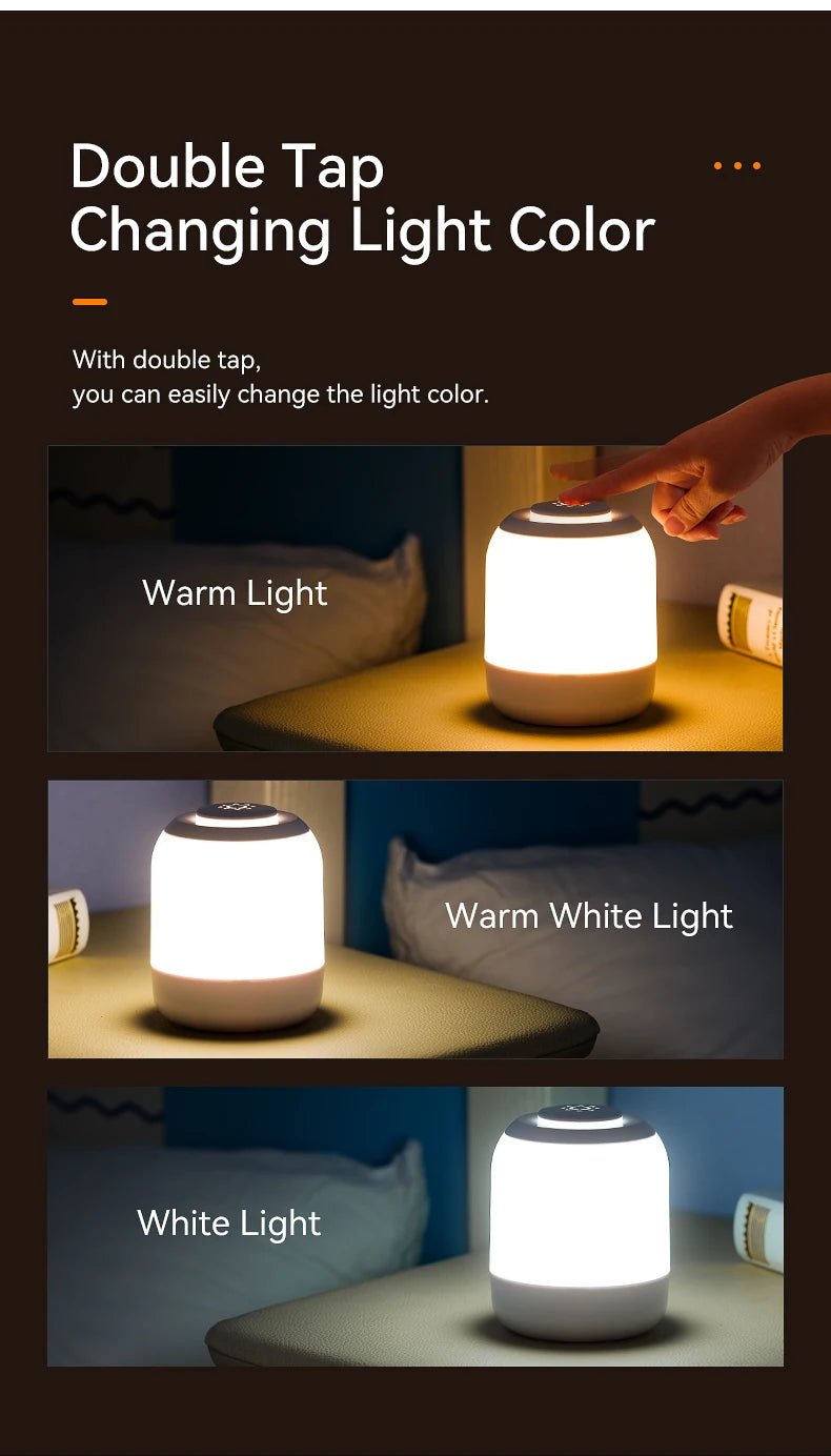 LED Night Light Touch Lamp – Portable Bedside & Table Lamp with Touch Sensor for Bedroom, Desk, Kids Gifts - Flameira