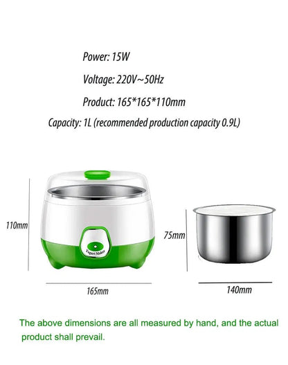 Mini Automatic Yogurt Maker - DIY Kitchen Appliance with Stainless Steel Tank - Flameira