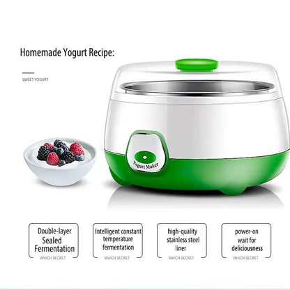 Mini Automatic Yogurt Maker - DIY Kitchen Appliance with Stainless Steel Tank - Flameira