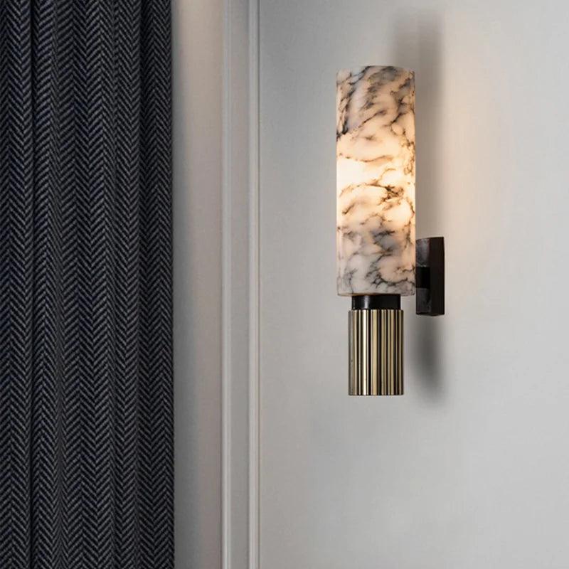 Modern Luxury Natural Marble Wall Lamp – Elegant Home Lighting - Flameira