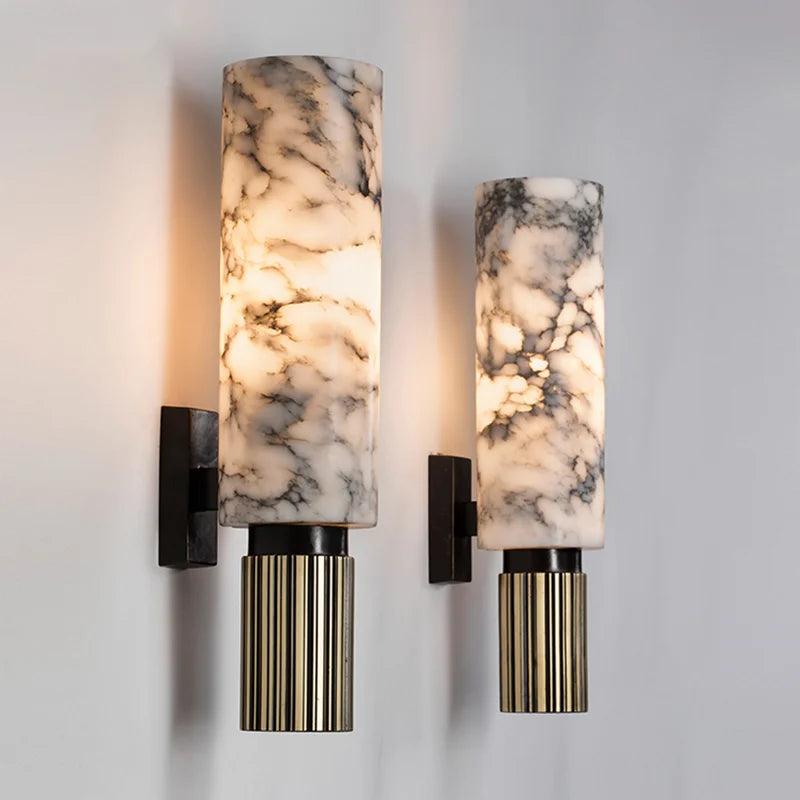 Modern Luxury Natural Marble Wall Lamp – Elegant Home Lighting - Flameira