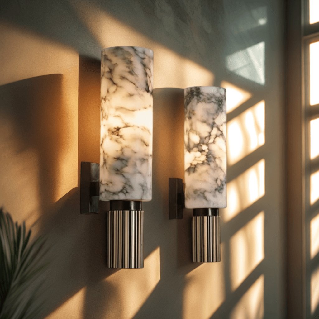 Modern Luxury Natural Marble Wall Lamp – Elegant Home Lighting - Flameira