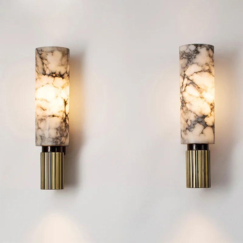 Modern Luxury Natural Marble Wall Lamp – Elegant Home Lighting - Flameira