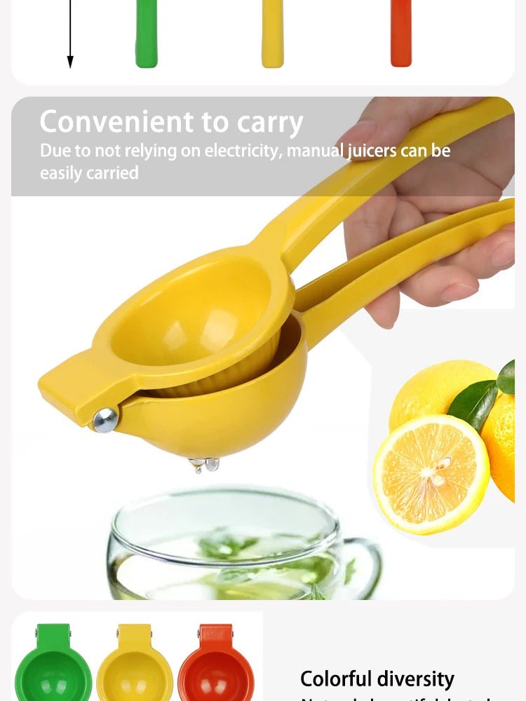 Portable Manual Lemon Squeezer - Aluminum Alloy Hand Press Juicer for Kitchen | Easy Fruit Juicer - Flameira