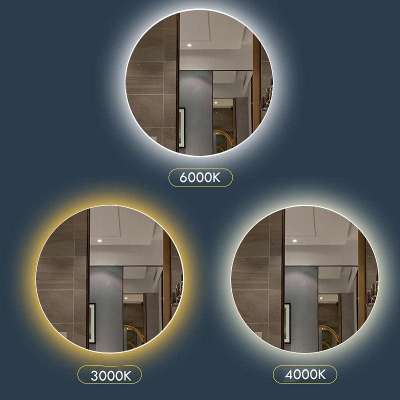 Round Smart Mirror LED Bathroom – Modern LED Lighting - Flameira