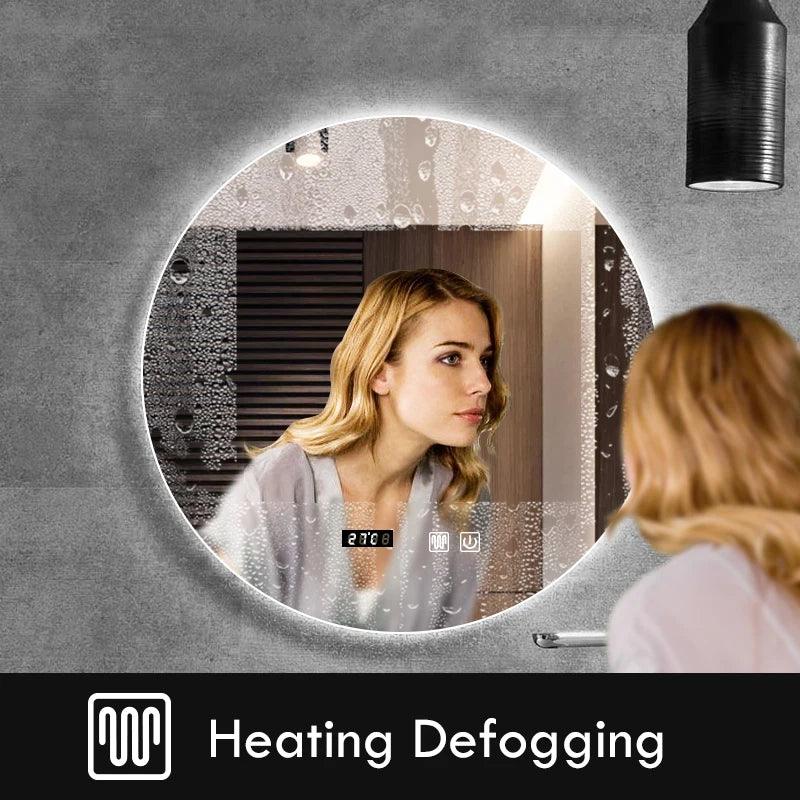 Round Smart Mirror LED Bathroom – Modern LED Lighting - Flameira