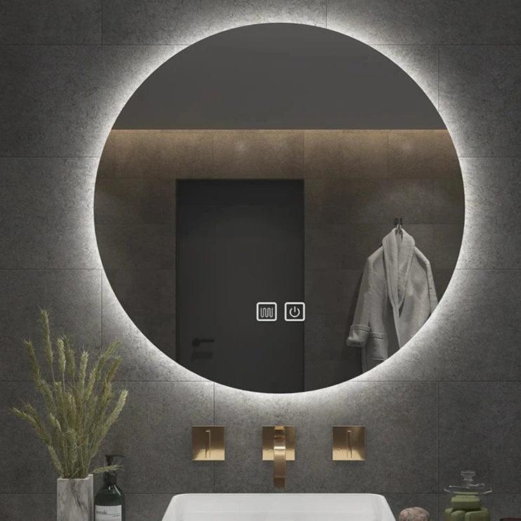 Round Smart Mirror LED Bathroom – Modern LED Lighting - Flameira