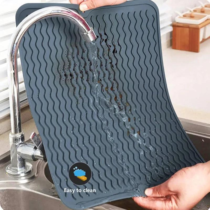 Heat-Resistant Silicone Drying Mat – Non-Slip Kitchen Accessory - Flameira