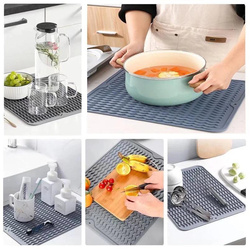 Heat-Resistant Silicone Drying Mat – Non-Slip Kitchen Accessory - Flameira