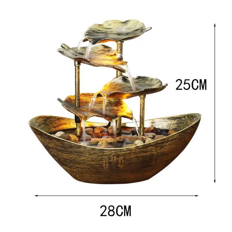 Tabletop Fountain Waterfall – Indoor Relaxation Decor - Flameira