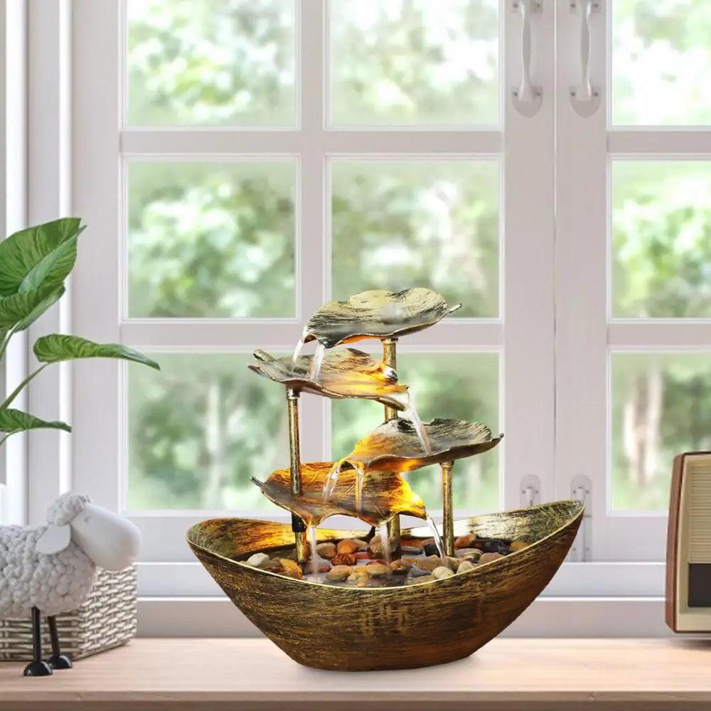 Tabletop Fountain Waterfall – Indoor Relaxation Decor - Flameira