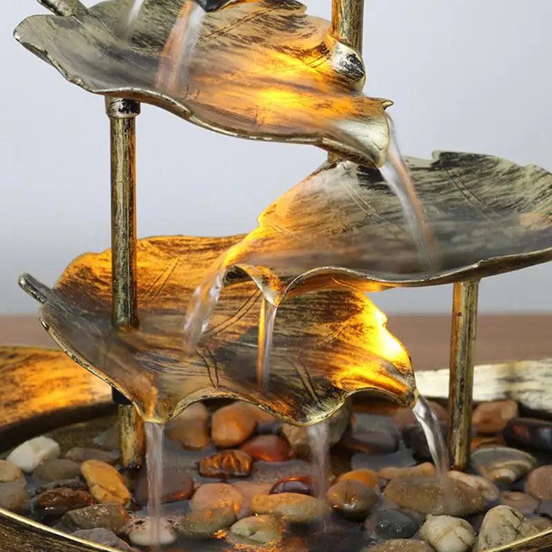 Tabletop Fountain Waterfall – Indoor Relaxation Decor - Flameira