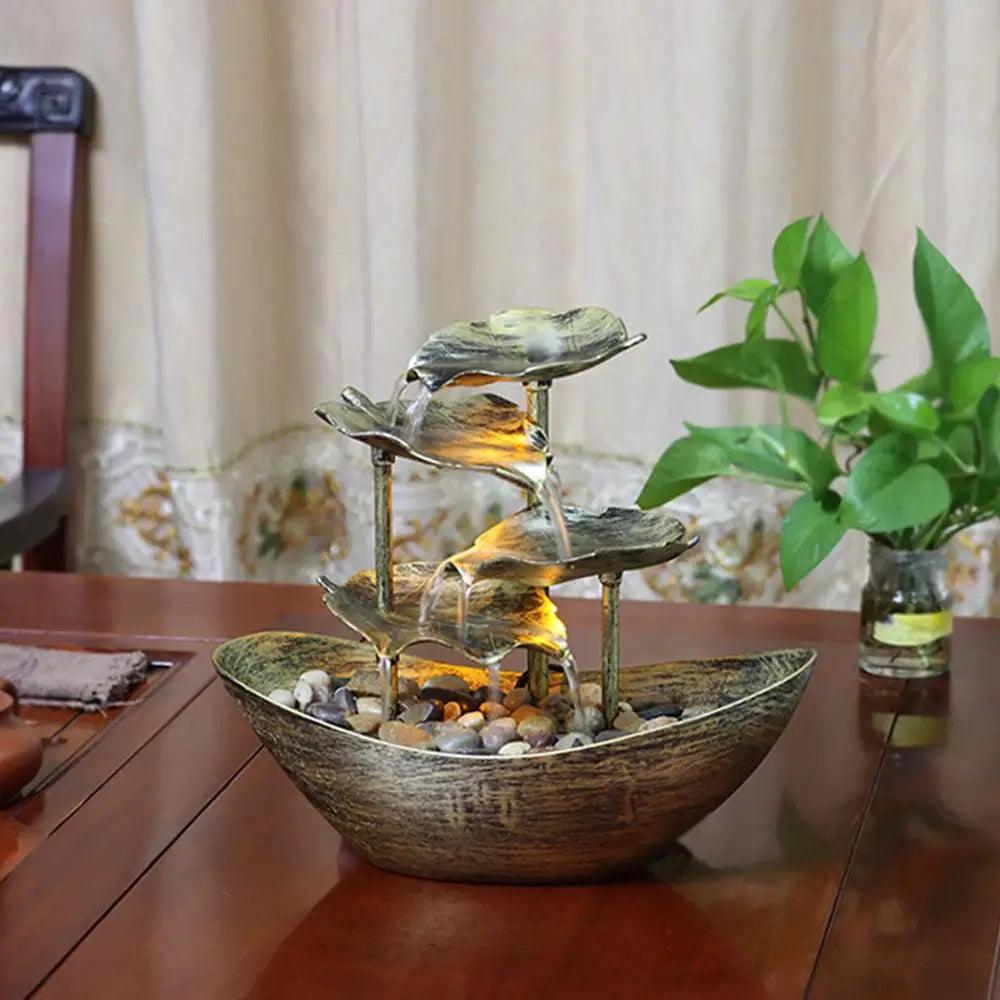 Tabletop Fountain Waterfall – Indoor Relaxation Decor - Flameira